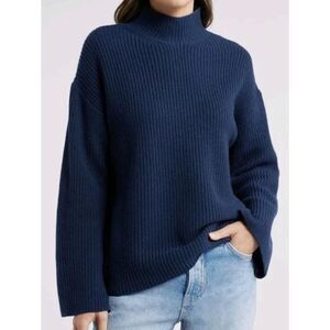 New Rails Sanna Wool Blend Sweater Dark Slate Navy Blue Size Medium